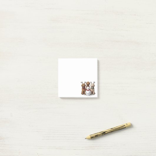Kerst Goldendoodle Honden Post-it® Notes (Op bureau)
