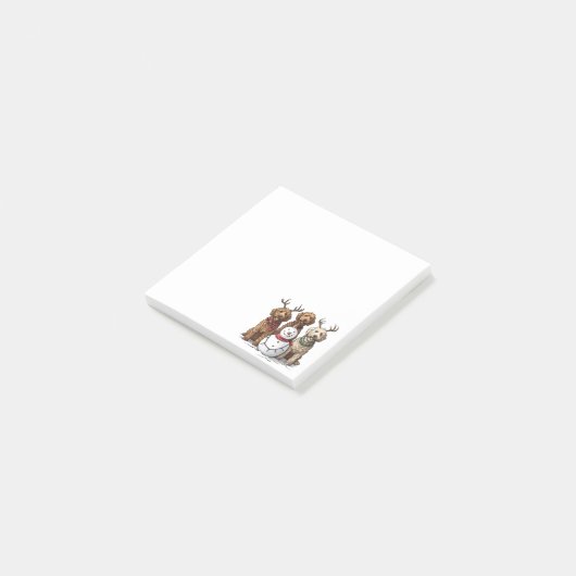 Kerst Goldendoodle Honden Post-it® Notes (Schuin)