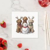 Kerst Goldendoodle Honden Servet (Insitu)