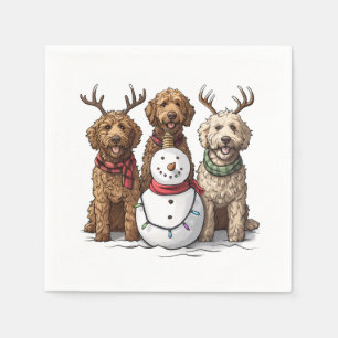 Kerst Goldendoodle Honden Servet