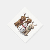 Kerst Goldendoodle Honden Servet (Hoek)