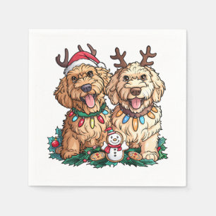 Kerst Goldendoodle Honden Servet