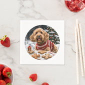Kerst Goldendoodle Honden Servet (Insitu)