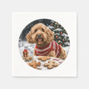 Kerst Goldendoodle Honden Servet
