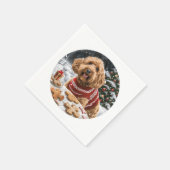 Kerst Goldendoodle Honden Servet (Hoek)