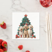 Kerst Goldendoodle Honden Servet (Insitu)
