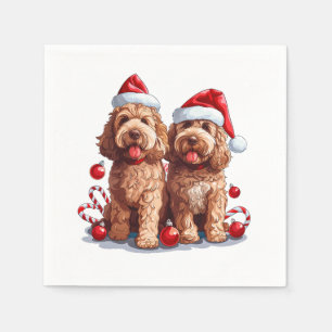 Kerst Goldendoodle Honden Servet