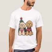 Kerst Goldendoodle Honden T-shirt (Voorkant)