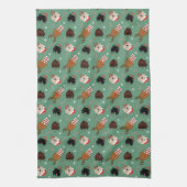 Kerst Goldendoodle Honden Theedoek (Verticaal)