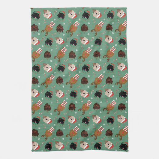 Kerst Goldendoodle Honden Theedoek (Verticaal)