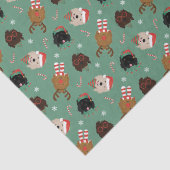 Kerst Goldendoodle Honden Tissuepapier (Detail)