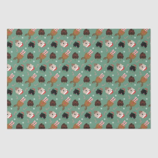 Kerst Goldendoodle Honden Tissuepapier (Voorkant)