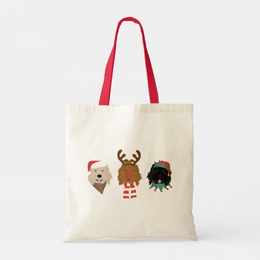 Kerst Goldendoodle Honden Tote Bag (Achterkant)