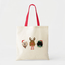 Kerst Goldendoodle Honden Tote Bag