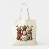 Kerst Goldendoodle Honden Tote Bag (Achterkant)