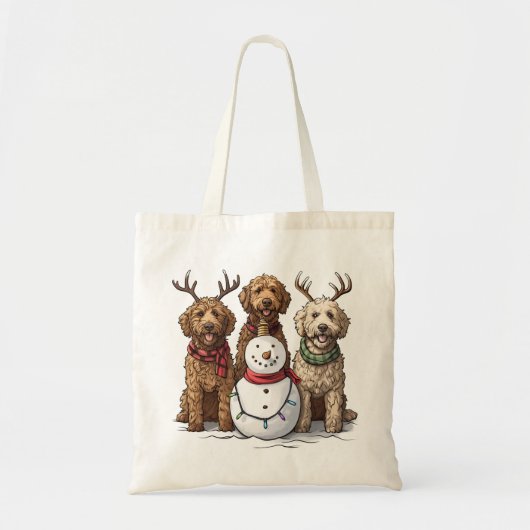 Kerst Goldendoodle Honden Tote Bag (Voorkant)