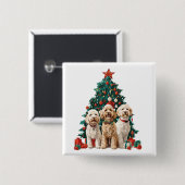 Kerst Goldendoodle Honden Vierkante Button 5,1 Cm (Voorkant /achterkant)
