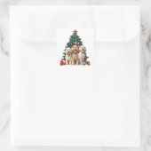 Kerst Goldendoodle Honden Vierkante Sticker (Tas)
