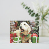 Kerst - GoldenDoodle - Lacey Feestdagenkaart (Staand voorkant)