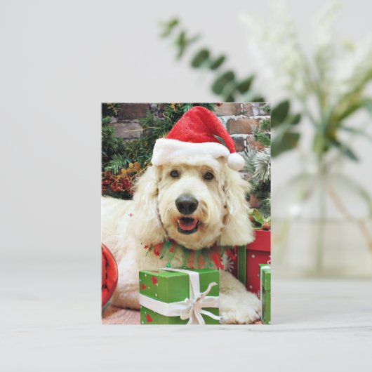 Kerst - GoldenDoodle - Peyton Feestdagenkaart (Staand voorkant)