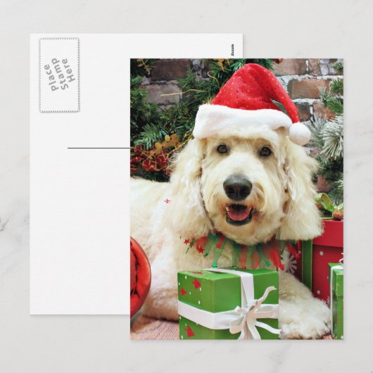 Kerst - GoldenDoodle - Peyton Feestdagenkaart (Voorkant / Achterkant)