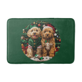 Kerst Goldendoodle Puppy Honden Badmat