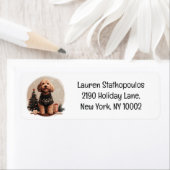 Kerst Goldendoodle Puppy Honden Etiket (Insitu)