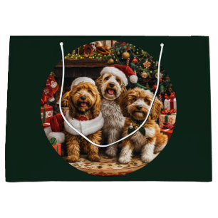 Kerst Goldendoodle Puppy Honden Groot Cadeauzakje