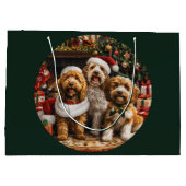 Kerst Goldendoodle Puppy Honden Groot Cadeauzakje (Achterkant)