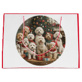 Kerst Goldendoodle Puppy Honden Groot Cadeauzakje (Voorkant)