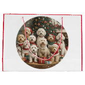 Kerst Goldendoodle Puppy Honden Groot Cadeauzakje (Achterkant)