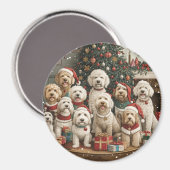 Kerst Goldendoodle Puppy Honden Magneet (Voorkant / Achterkant)