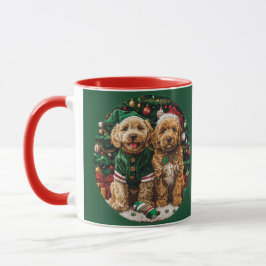 Kerst Goldendoodle Puppy Honden Mok