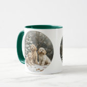 Kerst Goldendoodle Puppy Honden Mok (Voorkant links)