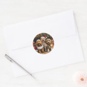 Kerst Goldendoodle Puppy Honden Ronde Sticker (Envelop)