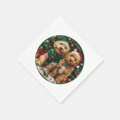 Kerst Goldendoodle Puppy Honden Servet (Hoek)