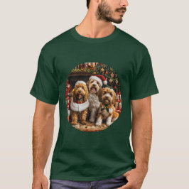 Kerst Goldendoodle Puppy Honden T-shirt