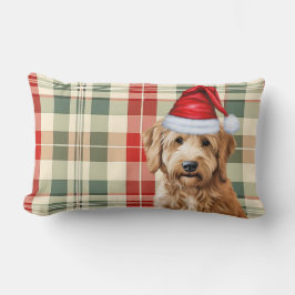 Kerst Goldendoodle Red Green Plaid Vakantie Kussen
