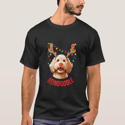 Kerst Goldendoodle Rendier Doodle Dog Reindoo T-shirt (Voorkant)