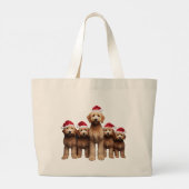 Kerst Goldendoodle, Xmas Labradoodle Crew Grote Tote Bag (Achterkant)