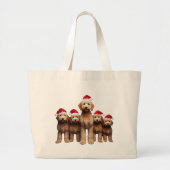 Kerst Goldendoodle, Xmas Labradoodle Crew Grote Tote Bag (Voorkant)
