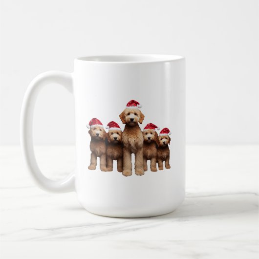 Kerst Goldendoodle, Xmas Labradoodle Crew Koffiemok (Links)