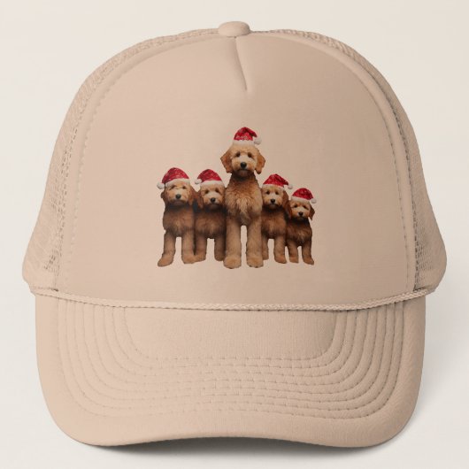 Kerst Goldendoodle, Xmas Labradoodle Crew Trucker Pet (Voorkant)