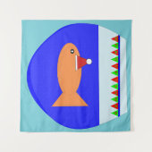 Kerst Goldfish Aangepaste tapestapel Wandkleed (Voorkant (horizontaal))