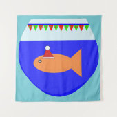 Kerst Goldfish Aangepaste tapestapel Wandkleed (Voorkant)