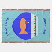 Kerst Goldfish Throw Blanket Deken (Voorkant)