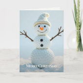 Kerst Golf Ball Snowman · Familiefoto Feestdagen Kaart (Voorkant)
