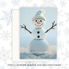 Kerst Golf Ball Snowman Feestdagenkaart