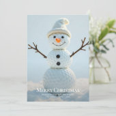 Kerst Golf Ball Snowman Feestdagenkaart (Staand voorkant)