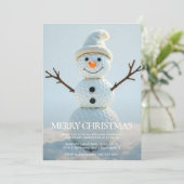 Kerst Golf Ball Snowman Kaart (Staand voorkant)